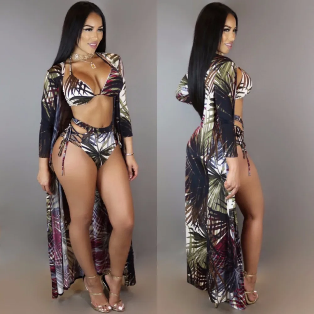 

WackDaria cover-up&swimsuit women swimsuit swimwear three-pieces with bra-pad maillot de bian femma swiming summer brazilian