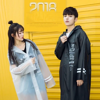 

Korean Long Raincoat Outdoor Cape Rain Coat Poncho Women Men Windbreaker Ladies Coats Capa De Chuva Trench Coat Hood Women LZ100