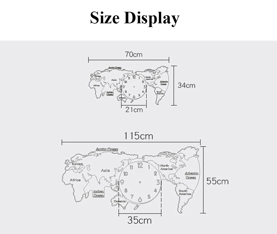 Роскошные Серебристые/Золотые настенные часы с картой мира, большие современные дизайнерские 3D настенные часы, наклейки, бесшумные акриловые часы на стену
