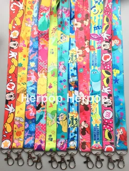 

lot 50Pcs cartoon mickey minnie mermaid princess Donald Duck mix Neck Straps Lanyards Mobile Phone,ID Card,women Key chain