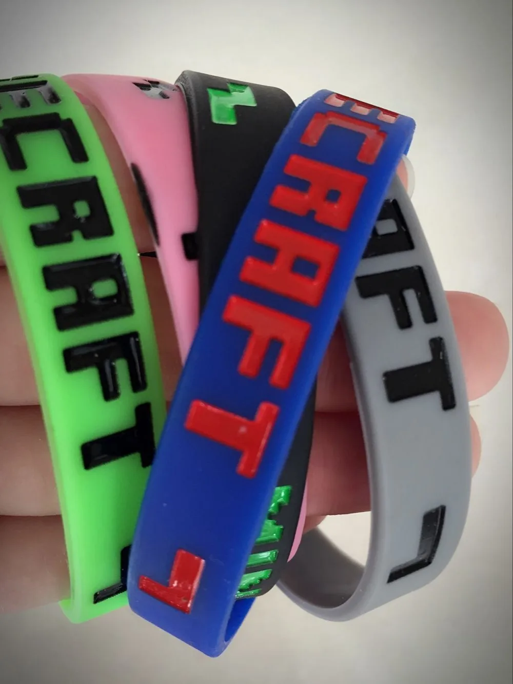 Minecraft bracelets model 5 color sports silicone bracelet toys party