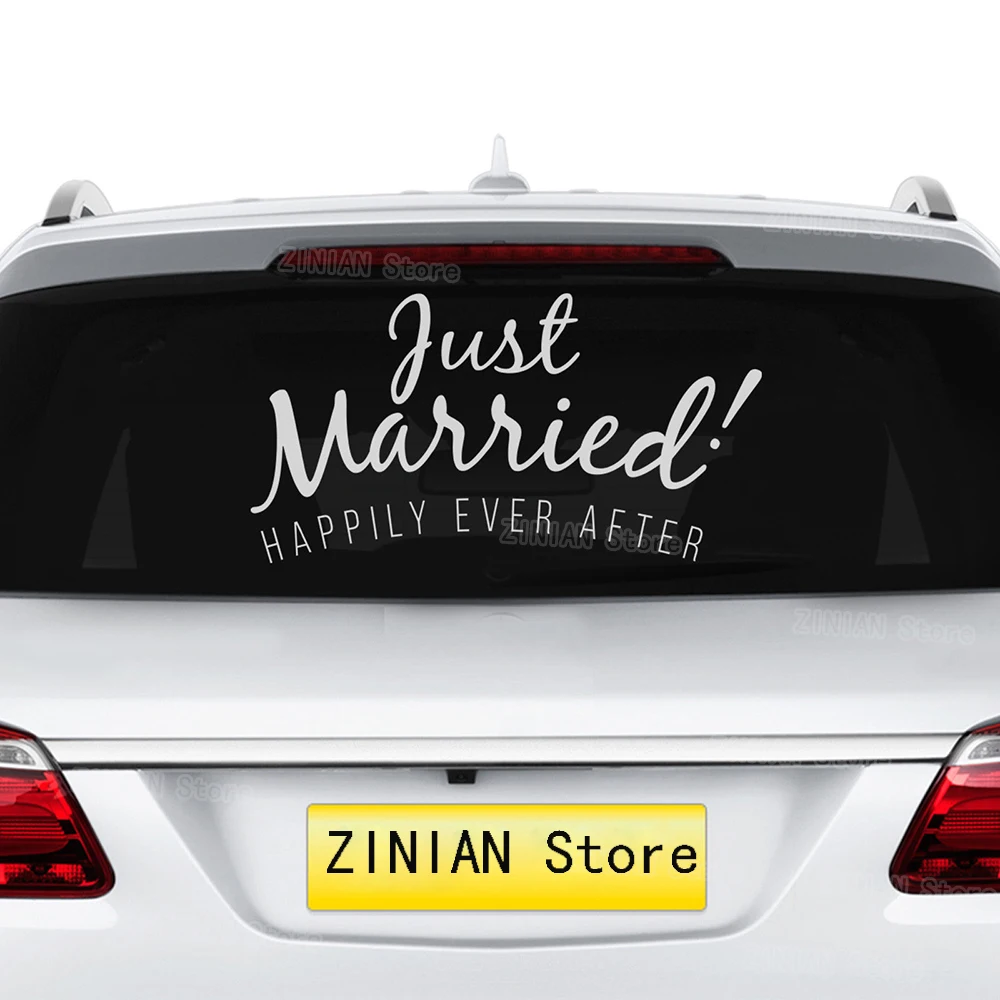 Just Married Happily Ever After Art Stickers Decal Wedding Car