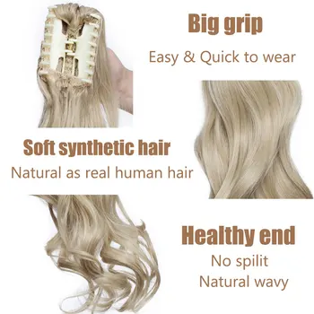 SNOILITE Synthetic Claw on Ponytail hair extension fake ponytail hairpiece for women black brown tail hair extension hair 2