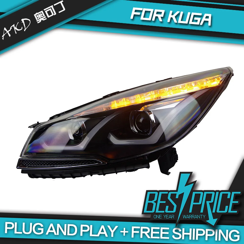 Автомобильный Стайлинг для Kuga Escape фары 2013 светодиодные DRL динамический сигнал Hella