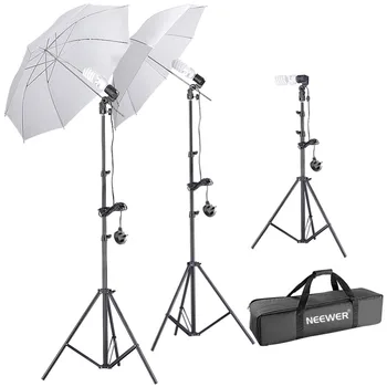 

Neewer 220V 45W Day-Light Lighting Kit with (2)White Translucent Umbrellas+(2)1.9m Studio Light Stands+(1)Table Top Light Stand