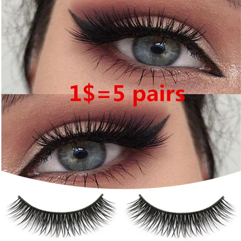 

Natural Beauty Dense A Pair False Eyelashes Natural/Thick Long Eye Lashes Wispy Makeup Beauty Extension Tools