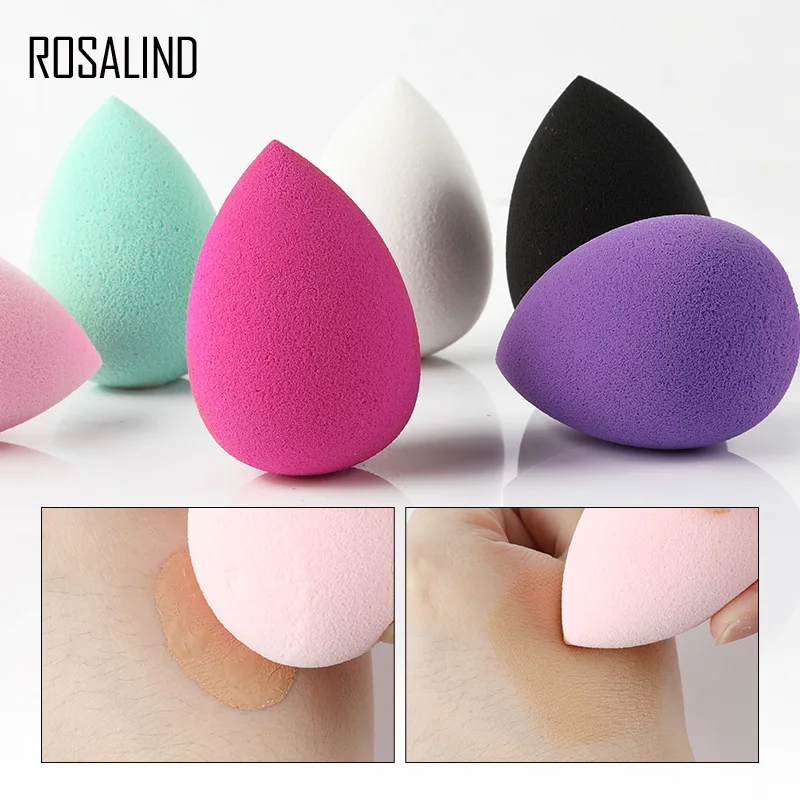 ROSALIND 1 шт. косметическая губка для макияжа спонж основа для макияжа Уход за лицом 6 цветов губка инструменты для кожи Аксессуары
