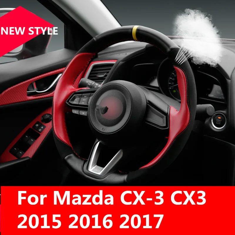 Для Mazda CX 3 CX3 2015 2017 DIY чехлы на руль мягкая кожаная оплетка автомобиля аксессуары