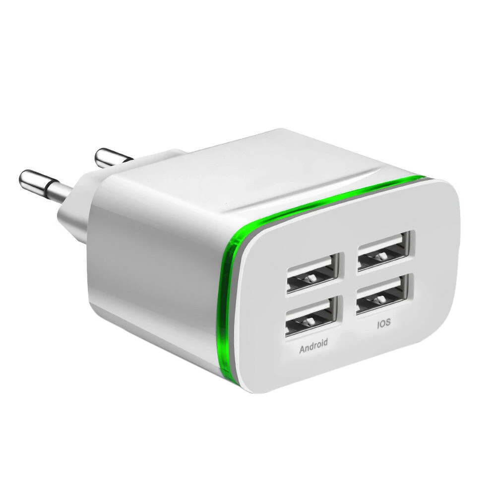 

Phone Socket Adapter EU Plug Wall Charger 5V 4A Fast Charging 4 Port USB Hub