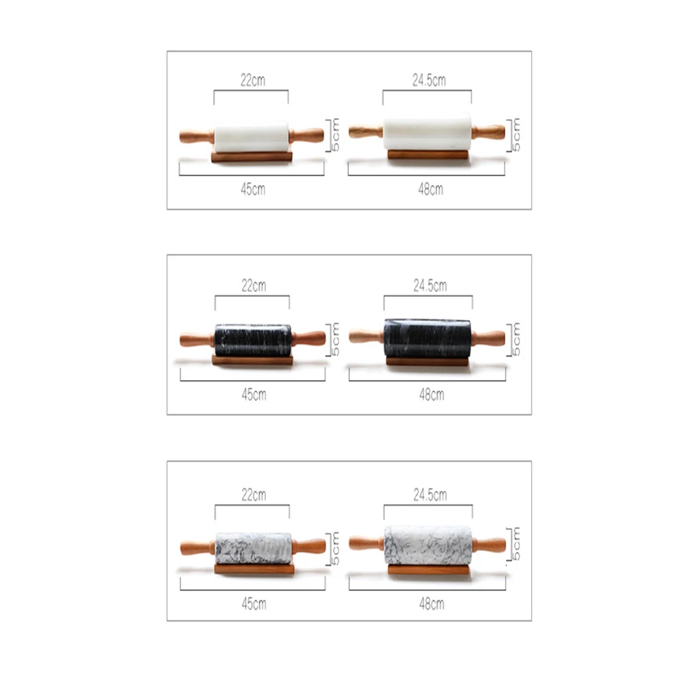 Скалка с мраморным валиком из твердой древесины база домашняя кухонная посуда инструмент для выпечки деревянные ручки и Колыбель серый черный белый