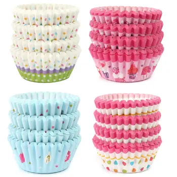 

100Pcs Grease-proof Cupcake Baking Muffin Paper Box Cup Case Round Party Wedding Cupcake Liner Baking Cup