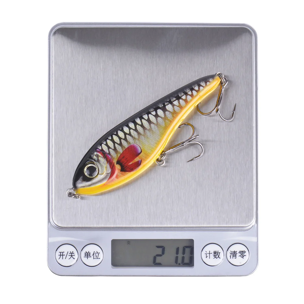 90mm 21g Color 001 to 035 Sinking Muskie Pike Jerk bait Hard Fishing Lure Jerkbait With Strengthen Treble Hooks