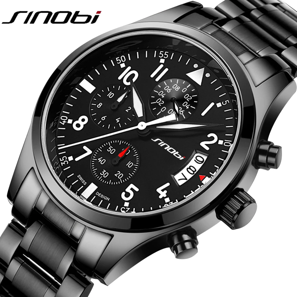 Prix pour SINOBI Sport Multifonction Quartz de Montre Hommes Top Marque De Luxe En Acier Inoxydable Bande Horloge Mâle Chronographe Horloge Garçon Montre-Bracelet Prix pour SINOBI Sport Multifonction Quartz de Montre Hommes Top Marque De Luxe En Acier Inoxydable Bande Horloge Mâle Chronographe Horloge Garçon Montre-Bracelet