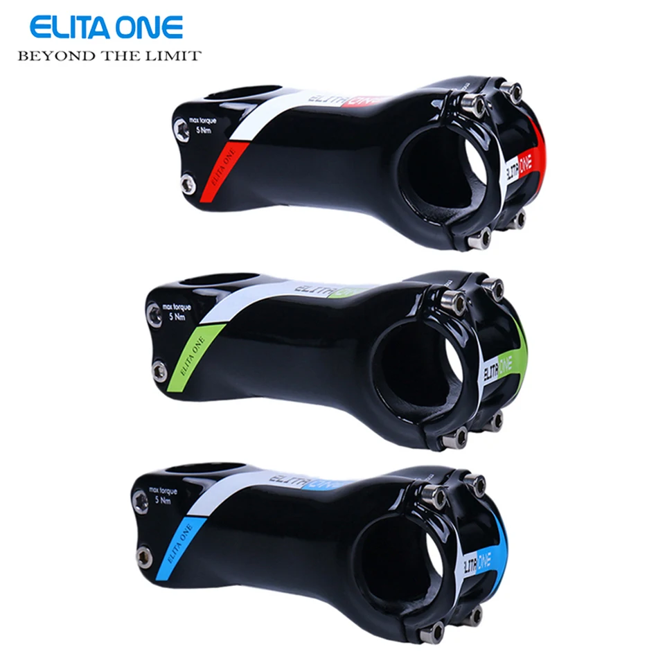 

ELITAONE Full Carbon Fiber Bicycle Stem Road/MTB Carbon Stem Bicycle Parts Angle 6Degree Red Green Blue UD Gloss 31.8*80-120mm