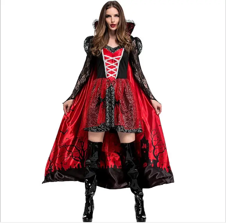 Женский костюм Красной Шапочки для взрослых на Хэллоуин и карнавал, вечерние, Клубные, сексуальные, костюм ведьмы вампира