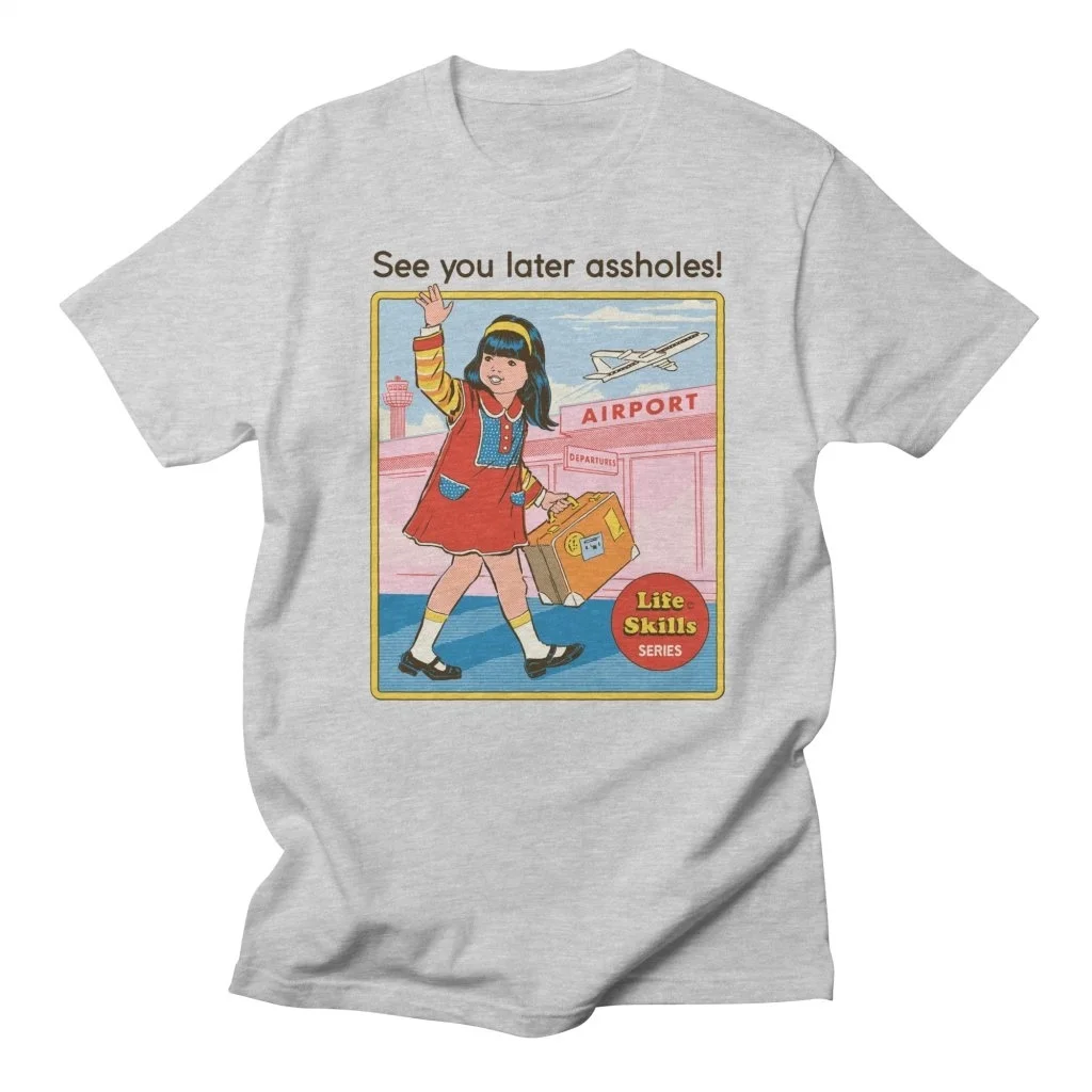 

Fashionshow-JF See You Later Assholes Print T Shirt Man Women Short Sleeve Vintage Style 80s 90s Street Style Tee Tops