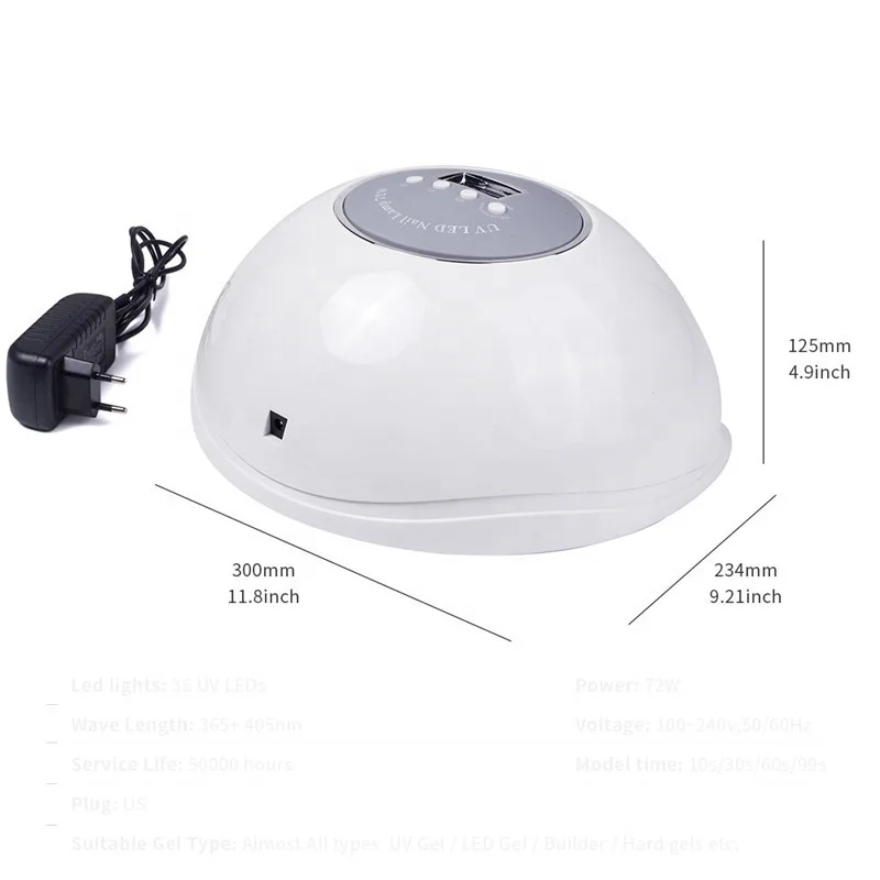 

MIQMI 72W Professional Nail Dryer Large Space UV LED Nail Gel Polish Manicure Lamp Nail Art Tools Accessories Beauty Salon