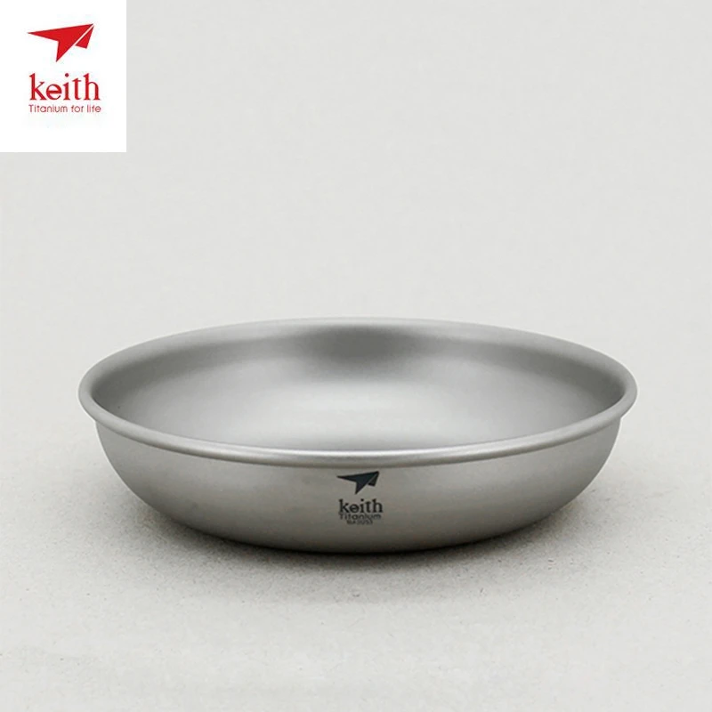 

150ml-450ml Keith Camping Titanium Dishes Saucer Outdoor Tableware Hiking Camping Plates Cutlery Titanium Saucer Ti5362/Ti5368