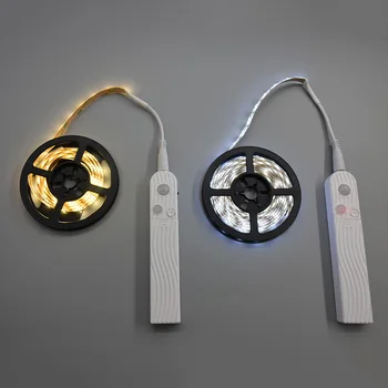 

1/2/3M Motion Sensor Switch LED Strip Light USB Port Flexiable Adhesive Lamp Tape for Closet Stairs Kitchen Cabinet White/Warm