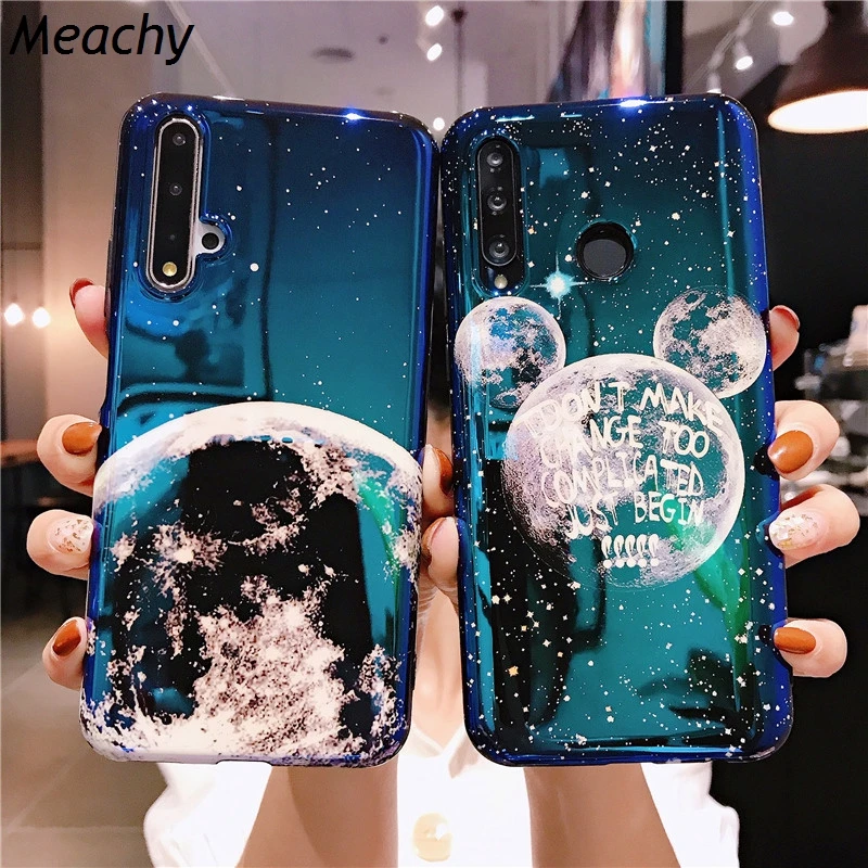 Чехол Meachy для Huawei Honor 20 Blu-ray с Микки-ушами Planet Moon чехол телефона Pro 20i V20 мягкий