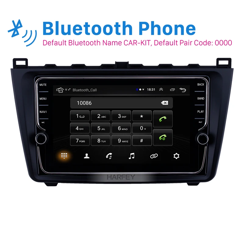 Discount Harfey 2DIN 9 inch Android 8.1 Car Radio For Mazda 6 Rui wing 2008 2009-2014 Multimedia Player GPS Head Unit bluetooth stereo 1