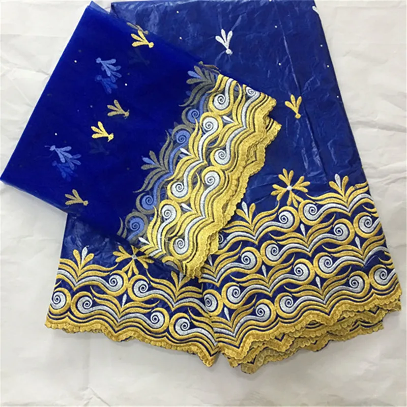 

African Bazin Riche Lace Fabric 2019 New Design Embroidered High Quality French Tulle Lace With Guipure Lace Fabric KY73