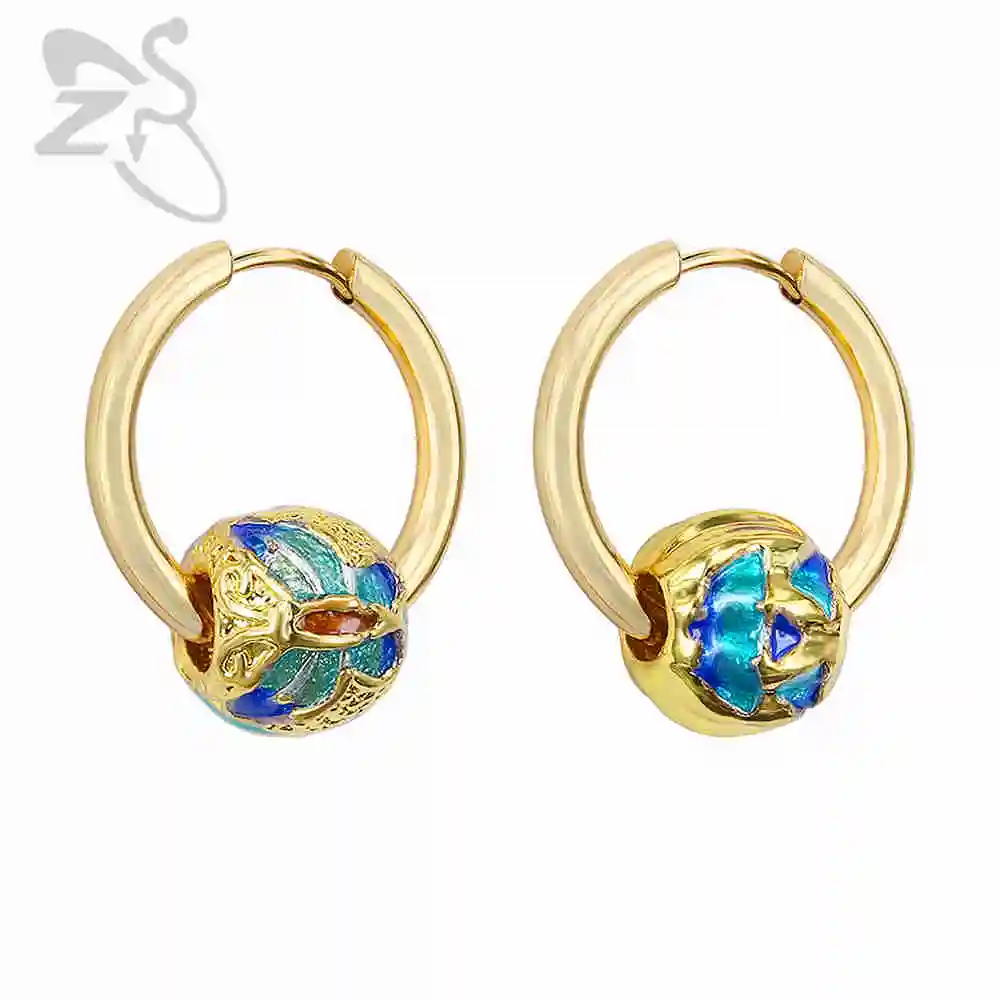

ZS 1pair Small Hoop Earrings Butterfly&Pumpkin Head Earring For Women Gold Stainless Steel Circle Cute boucle d'oreille femme