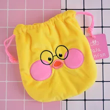 Крутая 1 шт. желтая утка мультфильм шнурок сумки милые плюшевые хранения сумки Макияж сумка Монета Пакет карман кошелек