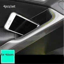 4 шт./компл. стайлинга автомобилей посвященный изменение дверь ящик для хранения ручки держатель телефона лоток, поддон чехол для Volkswagen Tiguan 2010