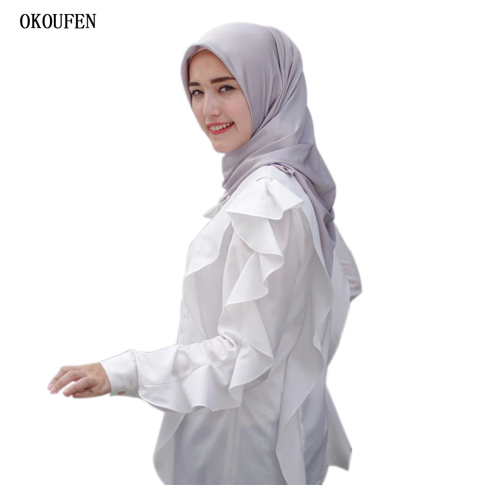 110*110 см женский Шелковый атласный шарф для малайзийской мусульманской леди большой размер свадебная вуаль хиджаб шали платок покрывала исламский платок