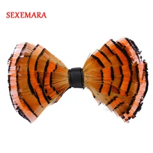 Стиль унисекс Свадебный Жених перо галстук-бабочка в стиле кэжуал ручная работа галстук-бабочка с перьями милый галстук-бабочка с подарочной коробкой