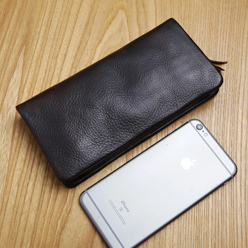 LANSPACE мужской кожаный Длинный кошелек из натуральной кожи модная сумка длинный