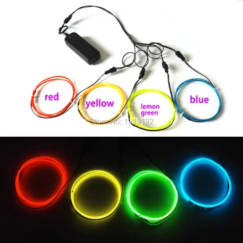 

1.3mm 1Meter 4Pieces EL wire electroluminescent wire flexible neon ligh EL cold light For clothes toys/craft Party decoration