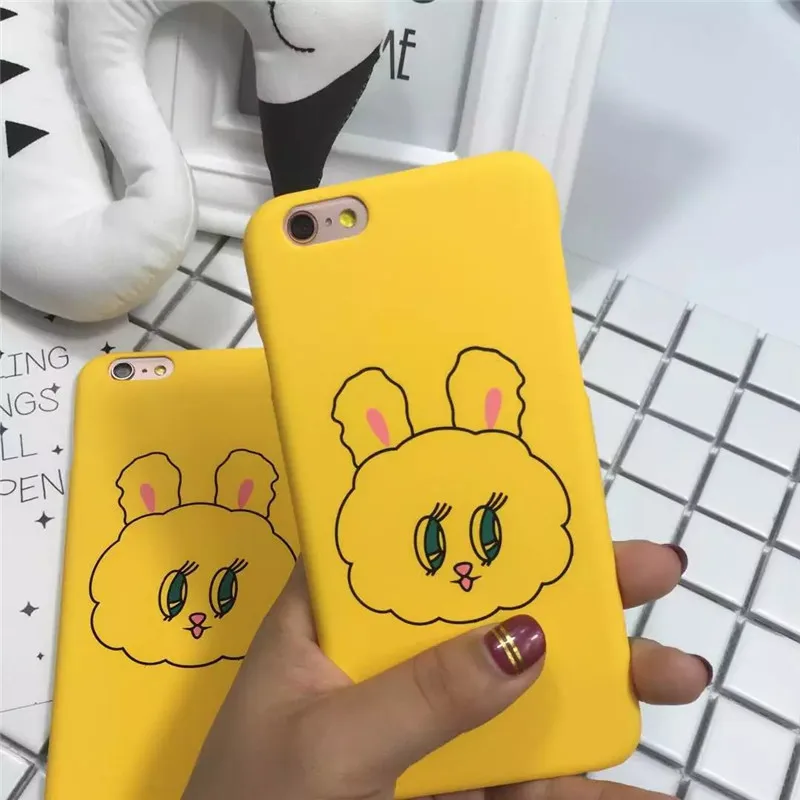 LANCHE Сотовый Телефон Случаях Для iPhone 6 Чехол S 7 Плюс Мода Желтый Жесткий PC Задняя
