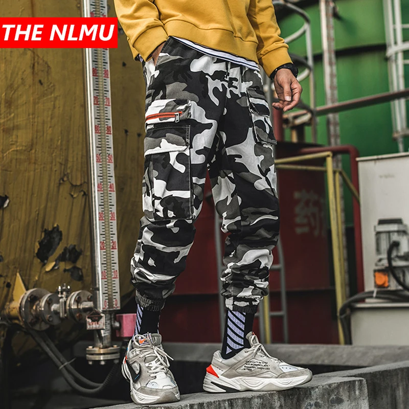 

Mens Camouflage Harem Cargo Pant 2019 Men Streetwear Hip Hop Casual Trousers Joggers Male Pants Elastic Waist Design Black WG311