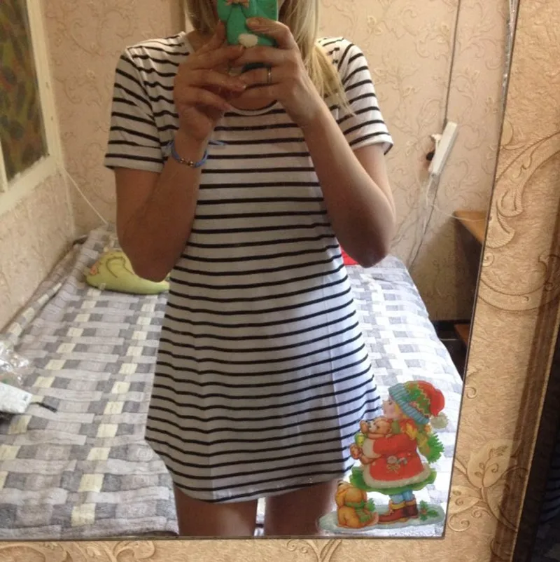 YAYEYOU летние черный белый цвет элегантная женская футболка туника топ в полоску с