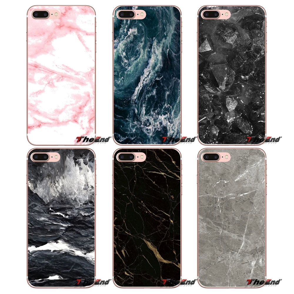 Cute Marble Texture Rock Stone Silicone Case For Samsung Galaxy Note 3 4 5 Grand Core Prime S3 S4 S5 MINI S6 S7 edge S8 S9 Plus | Мобильные