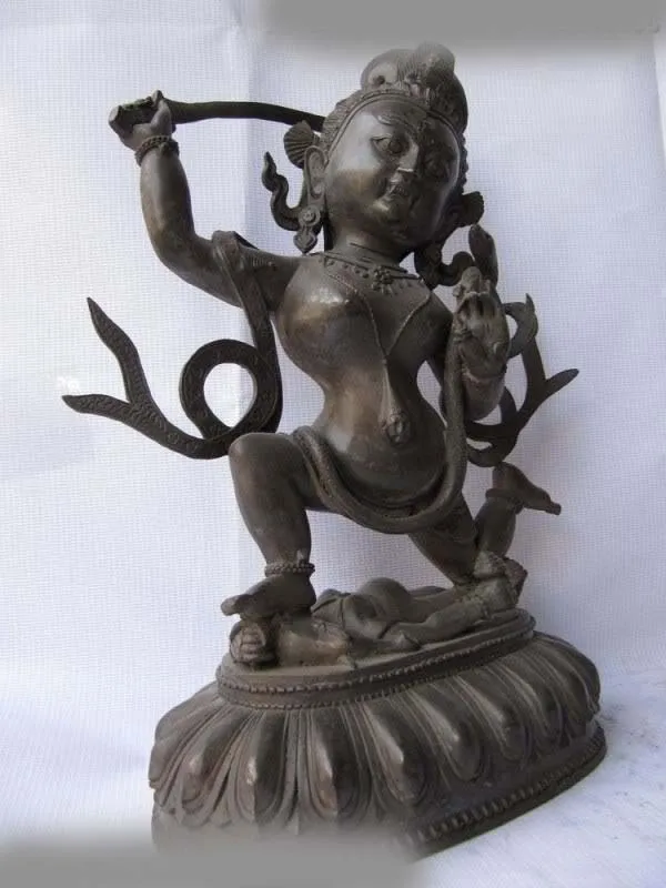 

12 INCH Tibet Fane Old Pure Bronze Manjushri Bodhisattva Buddha Statue