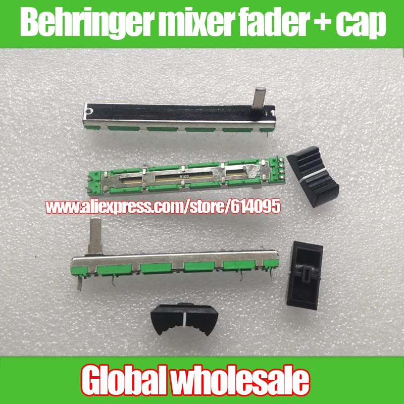 

10pcs 2-channel double B10K Original Behringer mixer fader 7.5 CM 7.5CM 75MM B10KX2 Potentiometer B103 6pin Slide Potentiometer