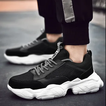 

New Summer men's shoes 2019 breathable youth men's casual increase height breathable wear-resistant belt low to help tide shoes