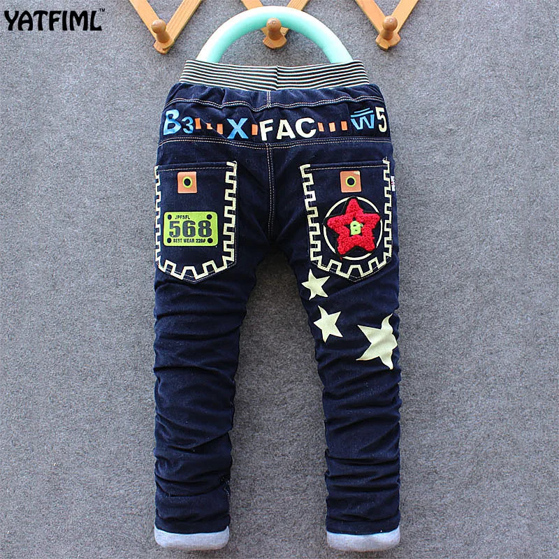 

YATFIML ON SALES Autumn Winter Boys casual thick pants for kids cotton warm Children's trousers Boys corduroy long pants