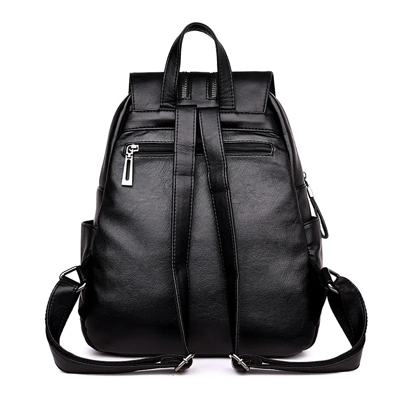 De alta calidad de cuero mujer, Mochila de moda nueva llegada doble cremallera cosméticos mujer de gran capacidad bolso de escuela Mochila femenina De alta calidad de cuero mujer, Mochila de moda nueva llegada doble cremallera cosméticos mujer de gran capacidad bolso de escuela Mochila femenina