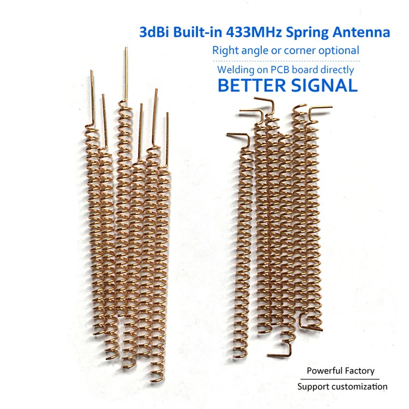 433MHZ 2dbi пружинная антенна 50 шт/партия цена Внутренняя PCB воздушная медная антенна из спиральной пружины 433 спиральная антенна 433Mhz прямая wel