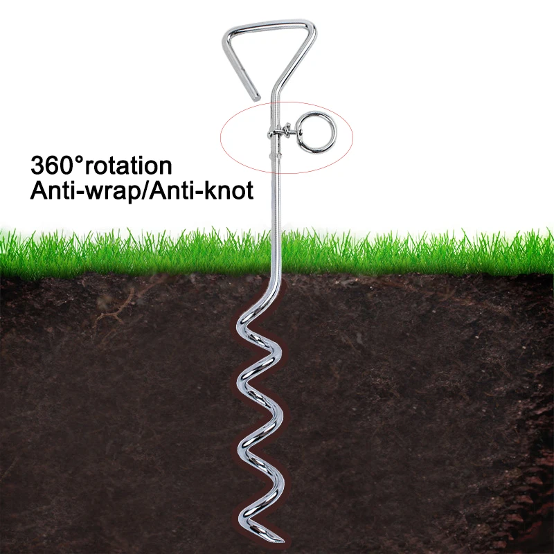 Открытый собачий фиксированный ворс с поводками спиральный Анти-обертывание Завязывающийся Луг собачий гвоздь прочный аксессуар для домашних животных собачий поводок привязанный для кемпинга