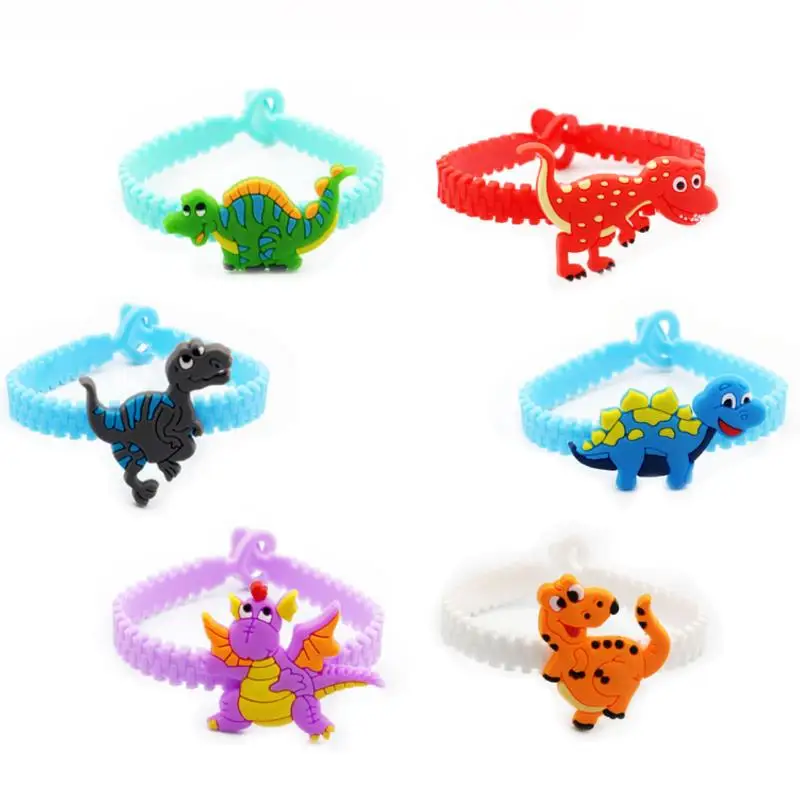 

4 pcs/set new Fashion cartoon Dinosaur Bracelets Cartoon Charm Bracelets for Kids birthday Christmas party Gifts supplies
