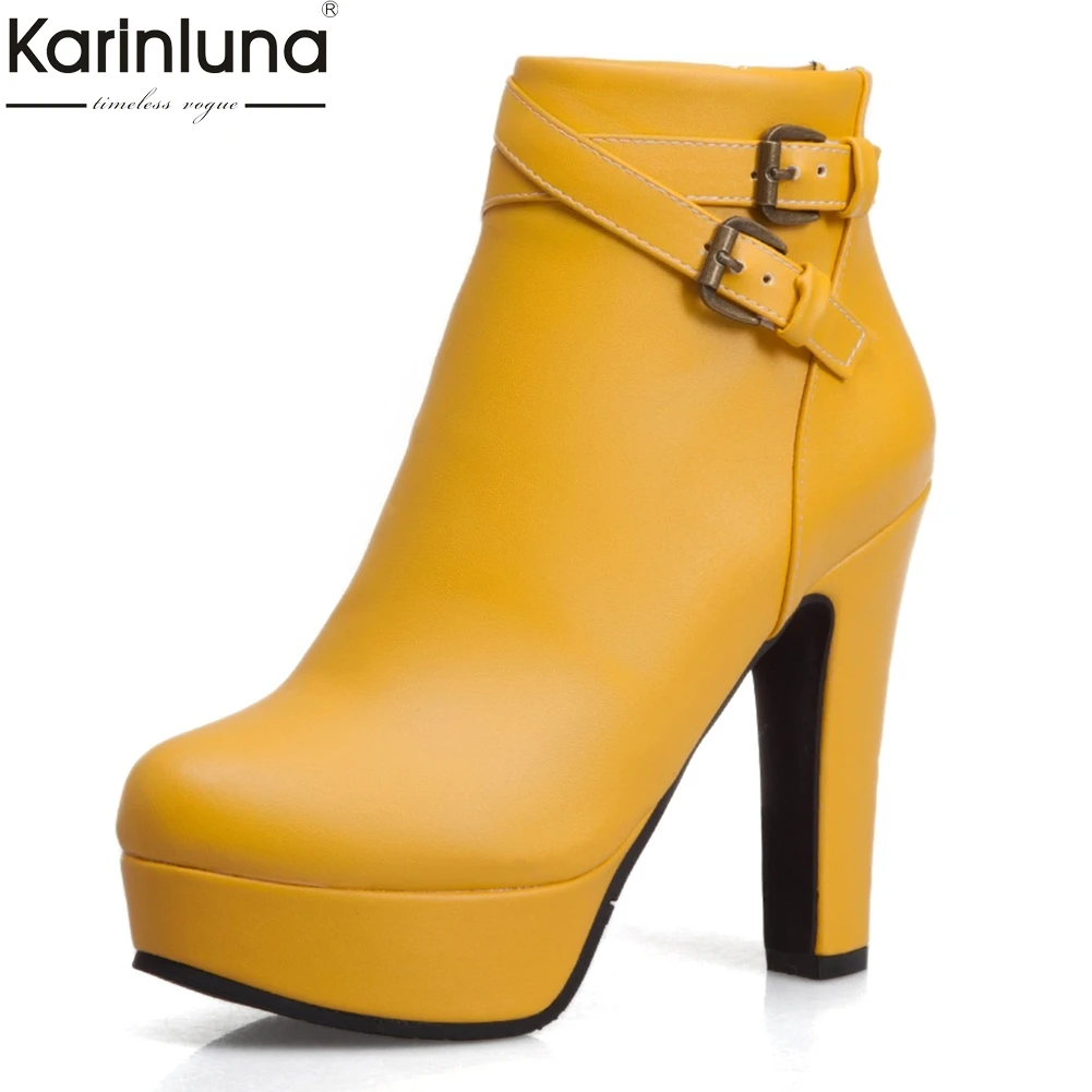

BIG Size 34-50 2019 autumn Winter Boots Women Shoes High Heels Platform Zipper party booties Shoes Woman Boots Female