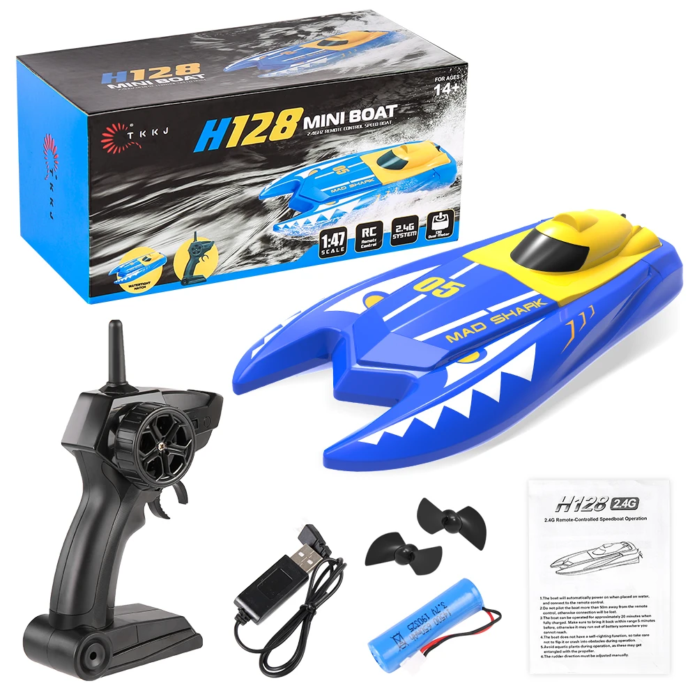 H128 Rc лодка 1/47 2 4 GHz дистанционное управление скорость мини с двумя двигателями 15
