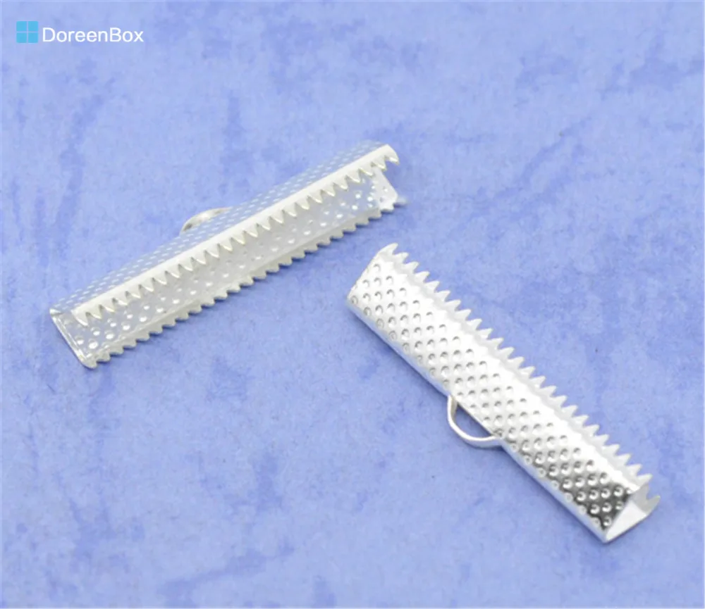 

Doreen Box Lovely 50 SP Textured End Caps Crimp Beads 30x7.5mm Findings (B10594)