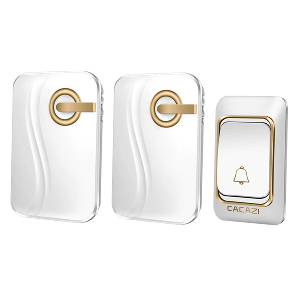 

CACAZI Wireless Doorbell Home Door Bell Battery-operated Waterproof with 4 Levels Volume Door Chime 200 Meters for Smart Home