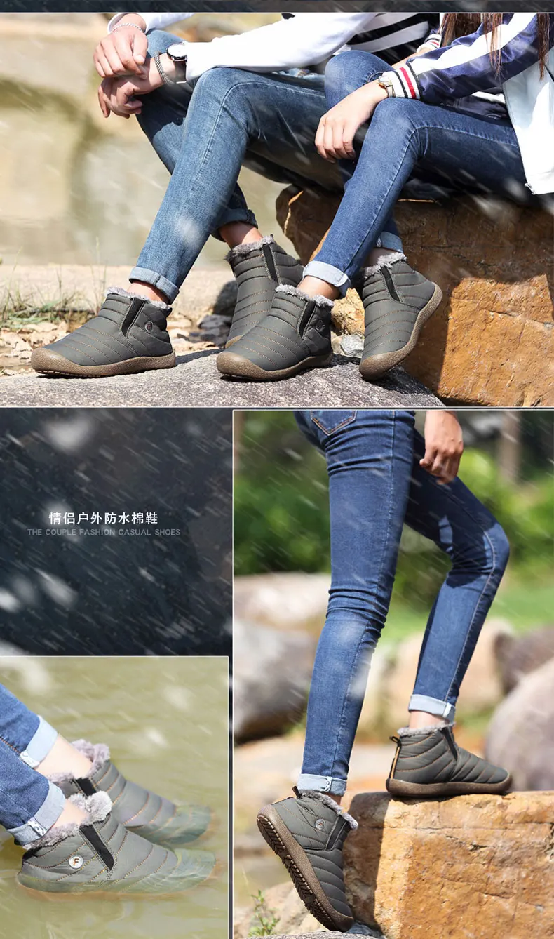 Weideng/зимние мужские повседневные теплые зимние ботинки на плоской подошве; нескользящие зимние ботинки на шнуровке; мужские ботинки высокого качества; большие размеры 36-48
